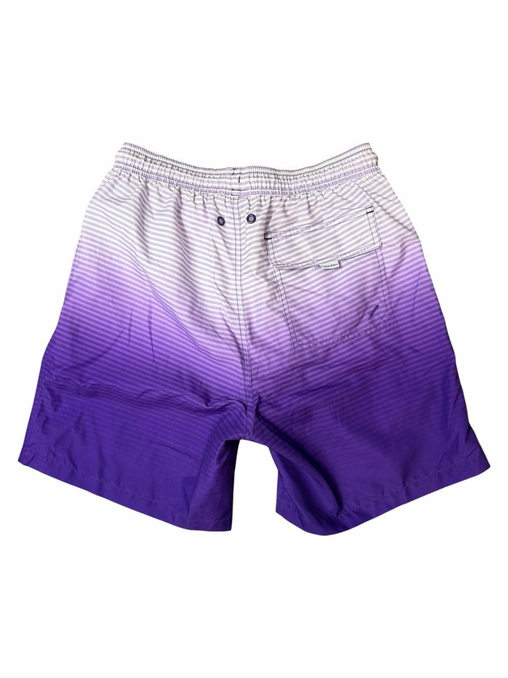 Calvin Klein Men’s Small Purple Ombré Gradient Stripe Swim Shorts - Picture 5 of 9